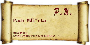 Pach Márta névjegykártya