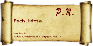 Pach Márta névjegykártya